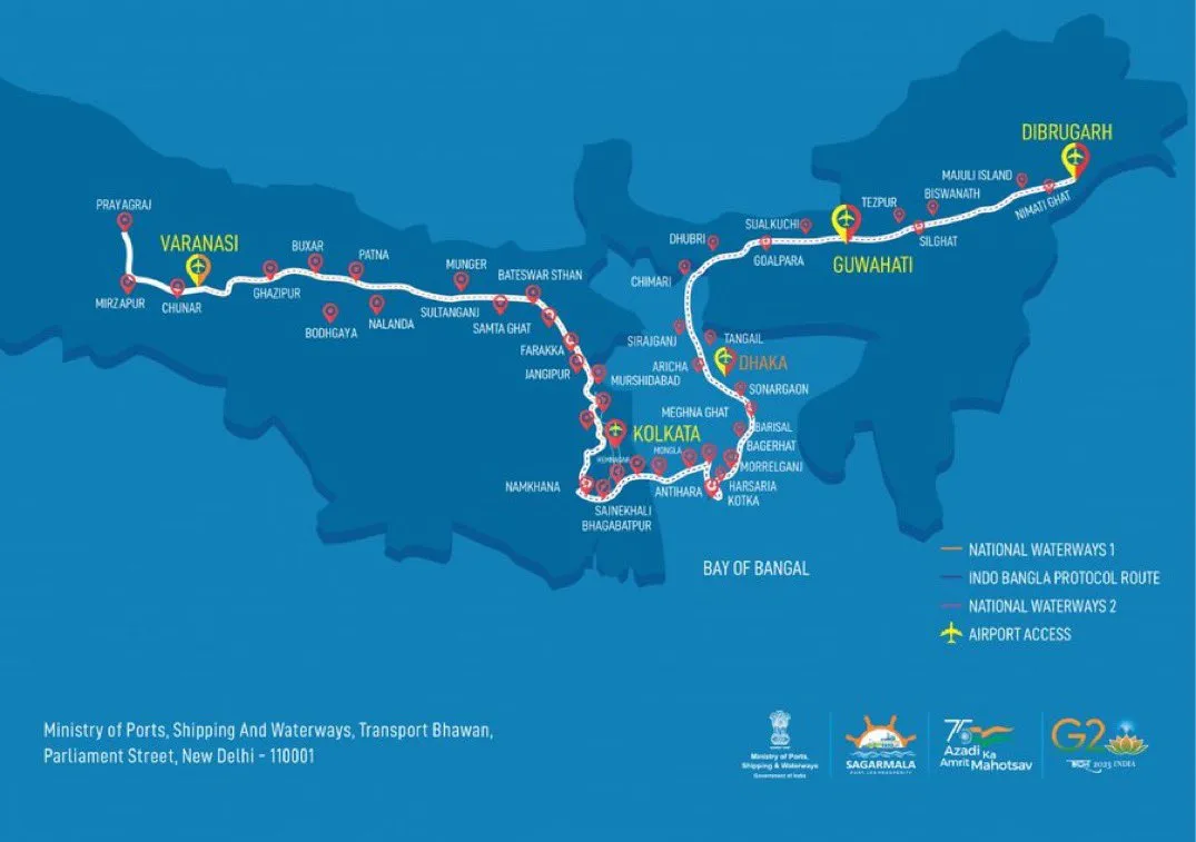 MV Ganga Vilas cruise route
