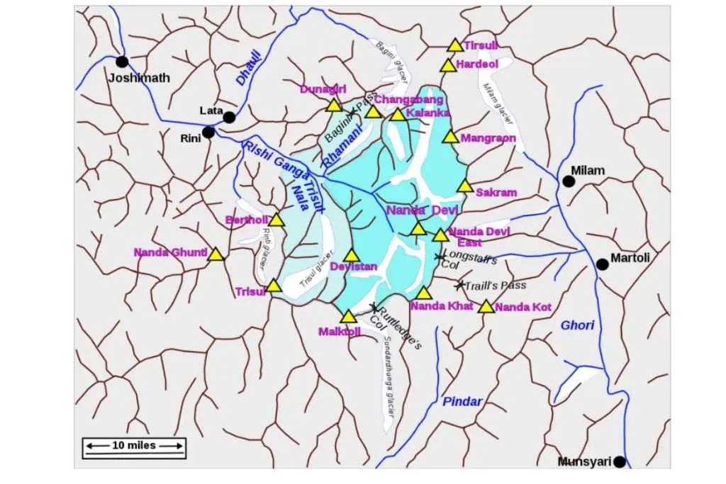 Rini was the main affected area in 2021 floods. Part of glacier was broken from Nanda Ghunti