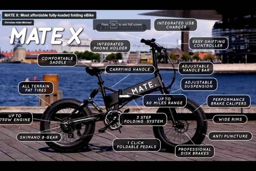 Mate X Foldable E Bike features