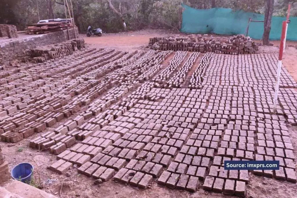 Eco-friendly sun-dried mud bricks 
