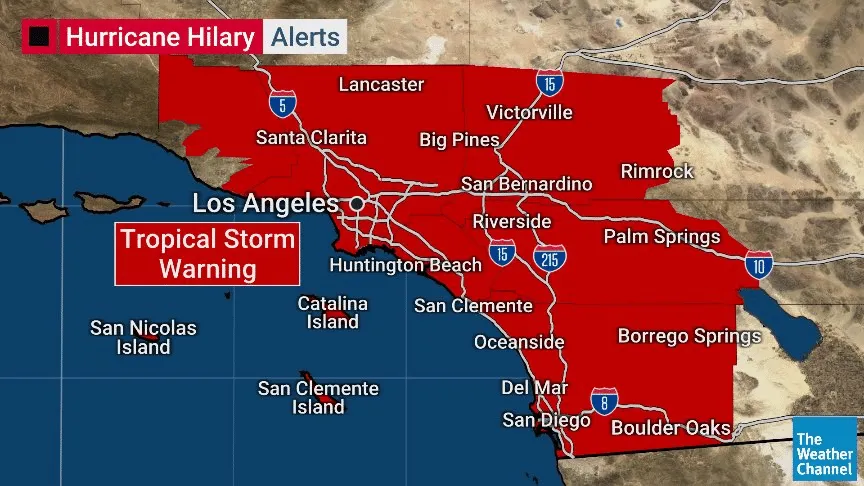 hurricane hilary alert in these areas