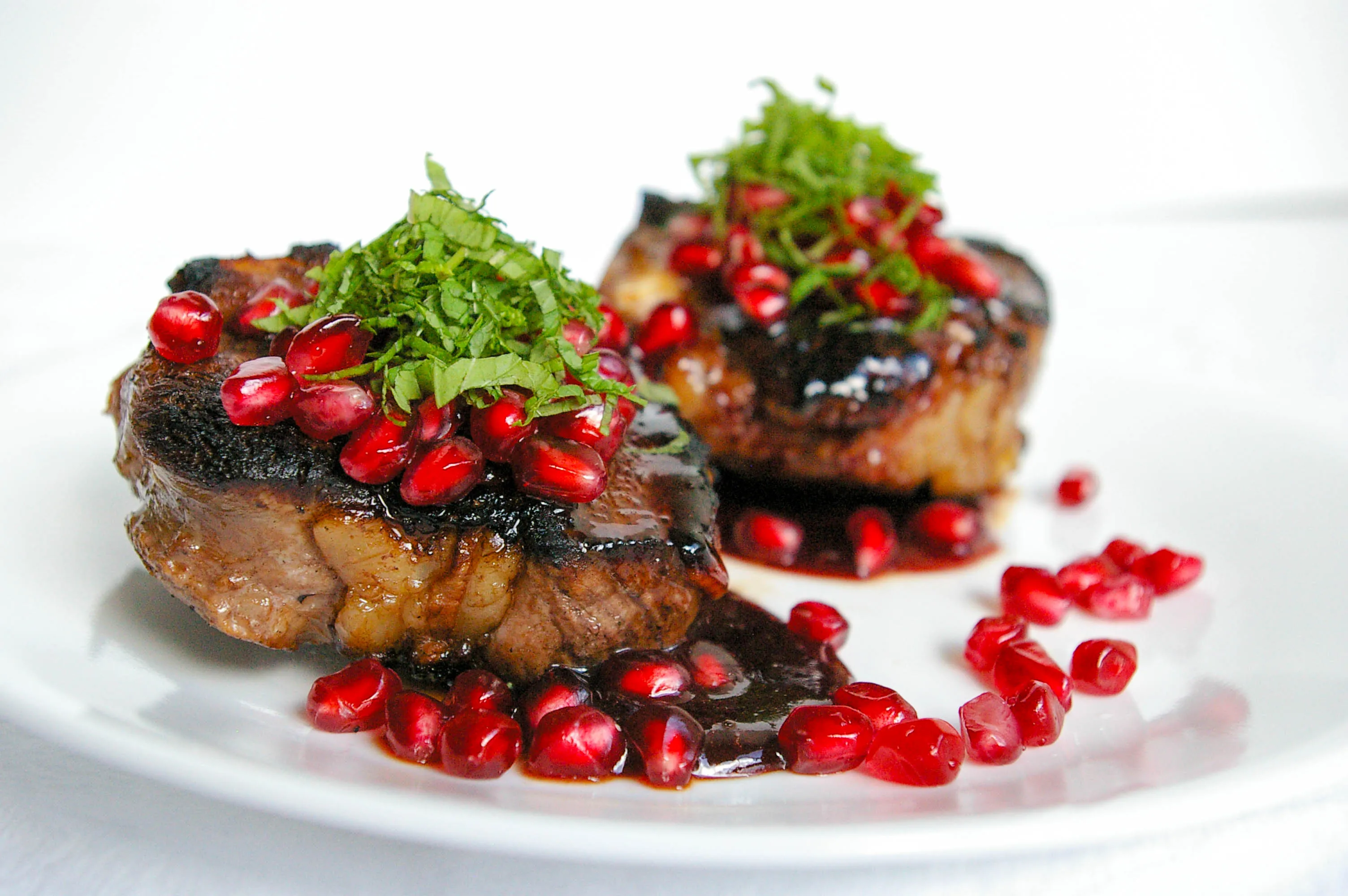 Pomegranate Glazed Lamb Loin Chops - Eva Minette