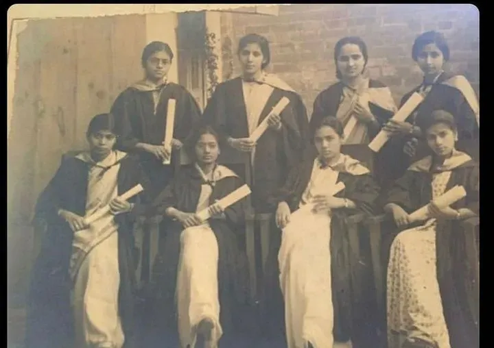 A group of women with their BA degree from Kinnaird College in Lahore | Image provided by the author