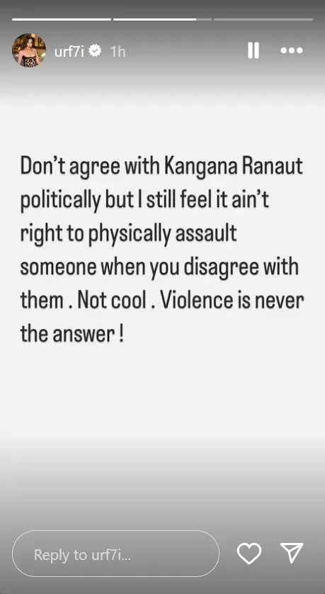 Uorfi Reaction on Kangana Ranaut Slap Incident