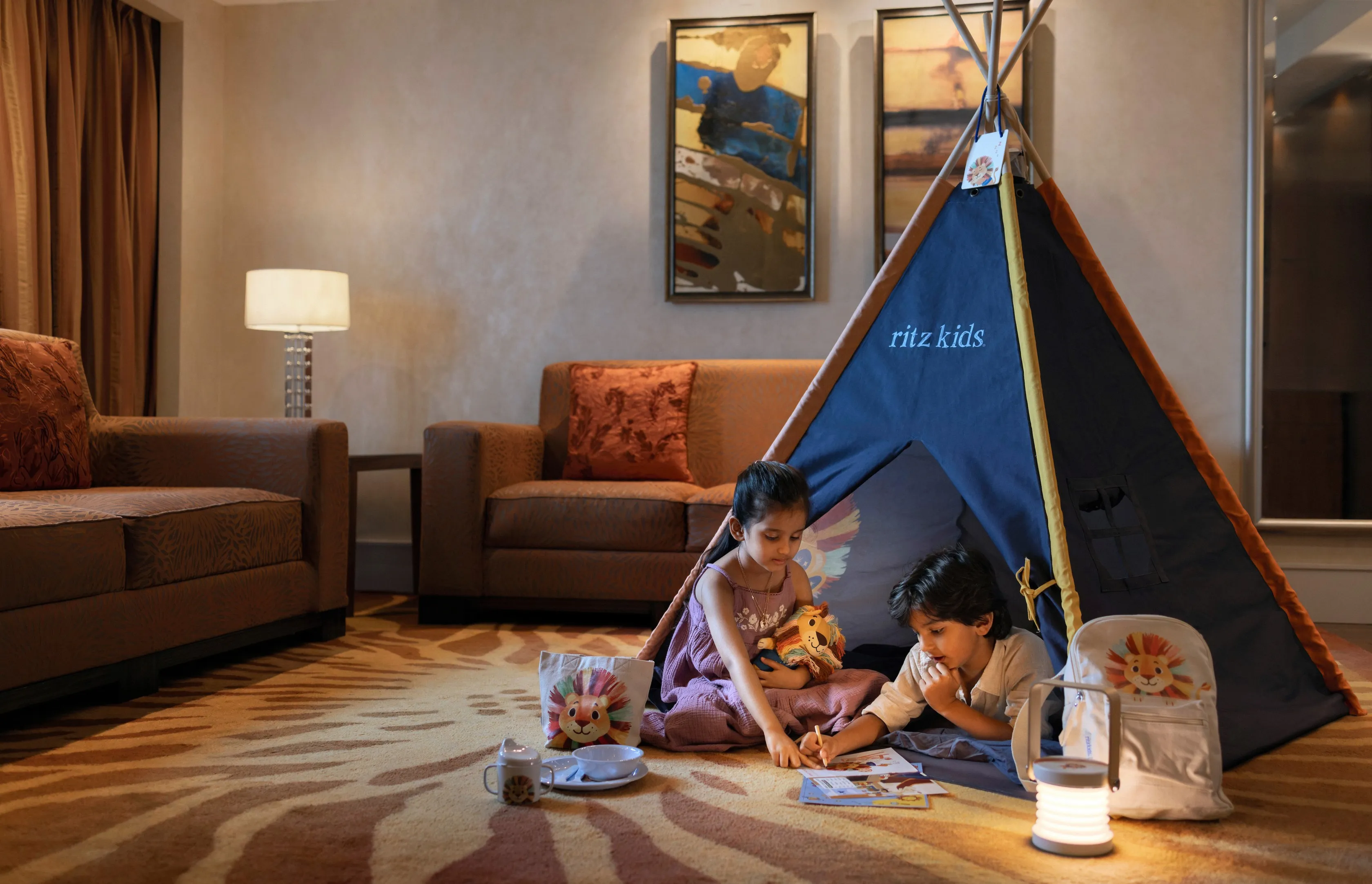 The Ritz-Carlton  Bangalore Ritz Kids tent with kids