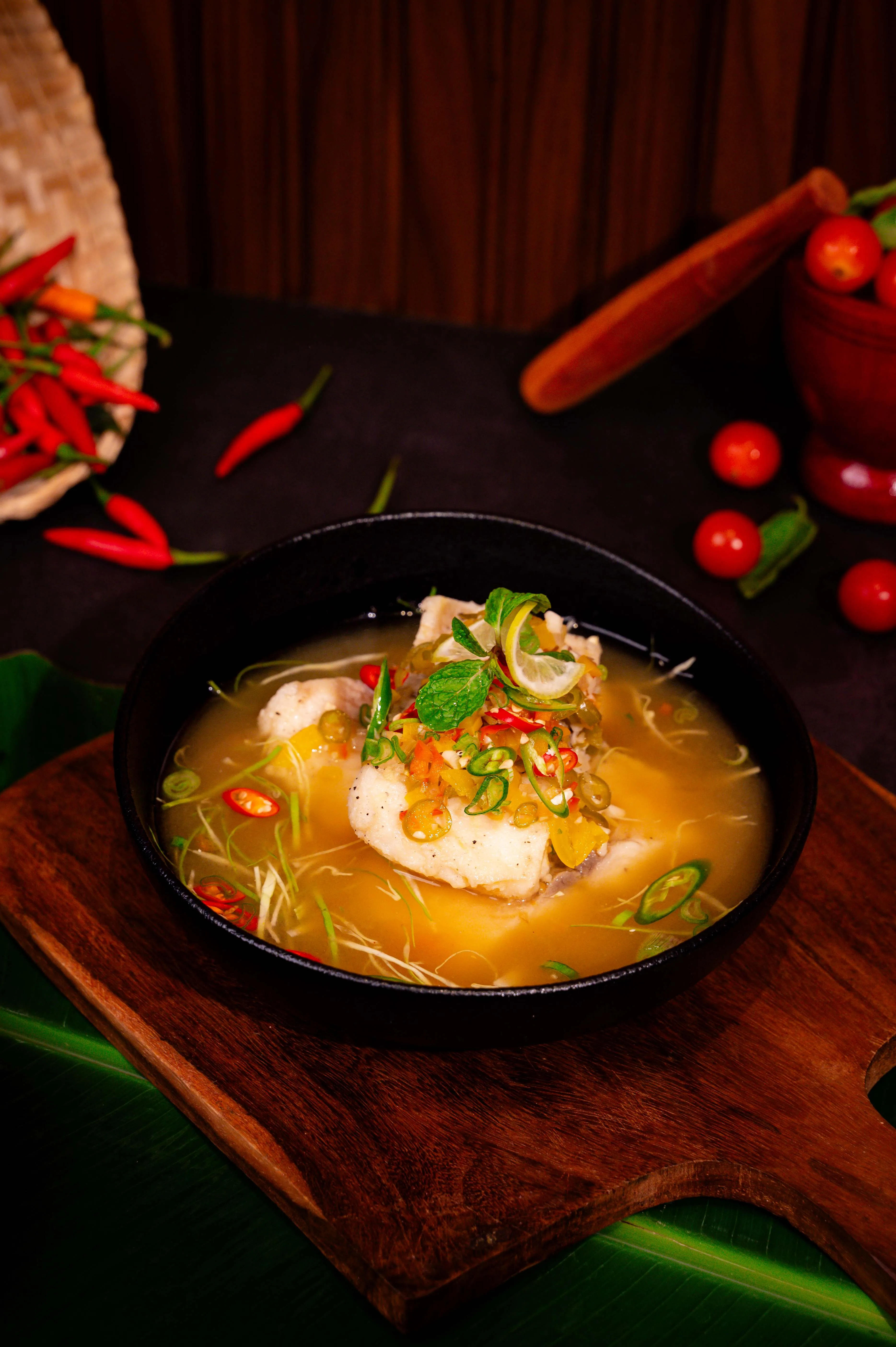 Pla Nueng Manao Steamed Fish With Lime Chilli Sauce