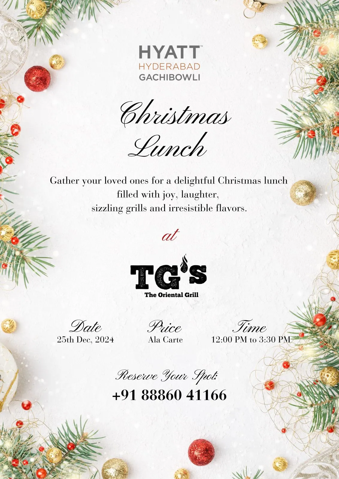 christmas lunch tg's