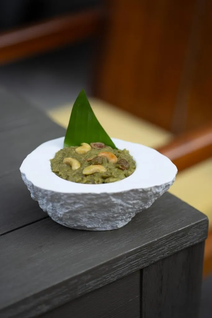 Banana leaf halwa