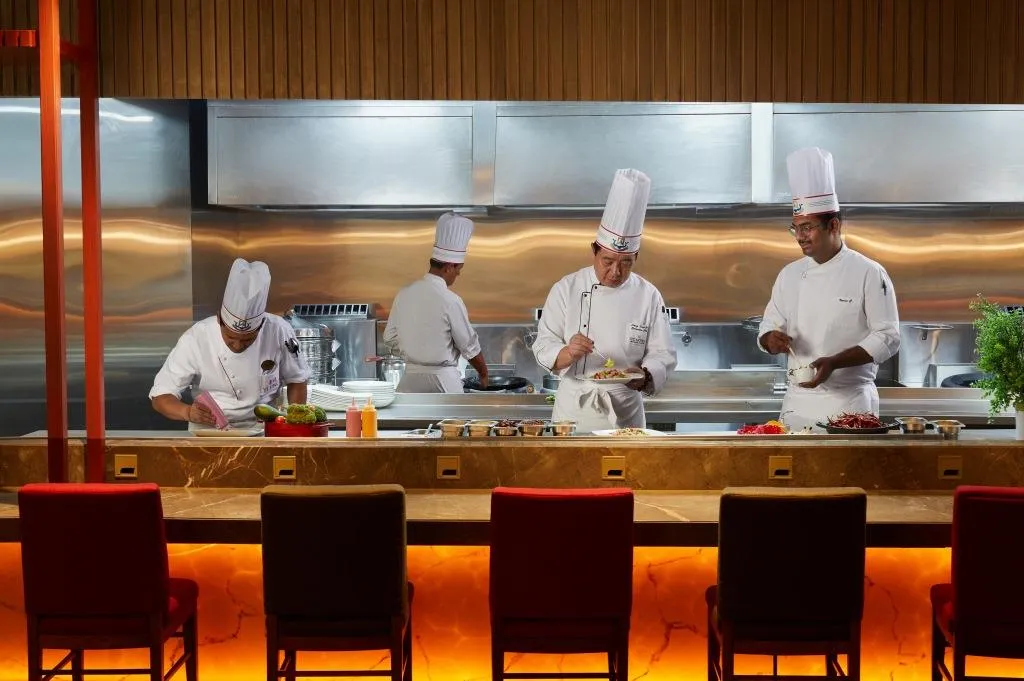 Open Kitchen with Wok Station  Seating Suites
