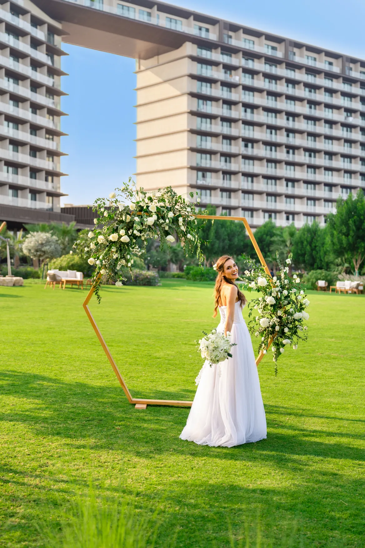 Movenpick Resort Al Marjan Island Wedding in the garden