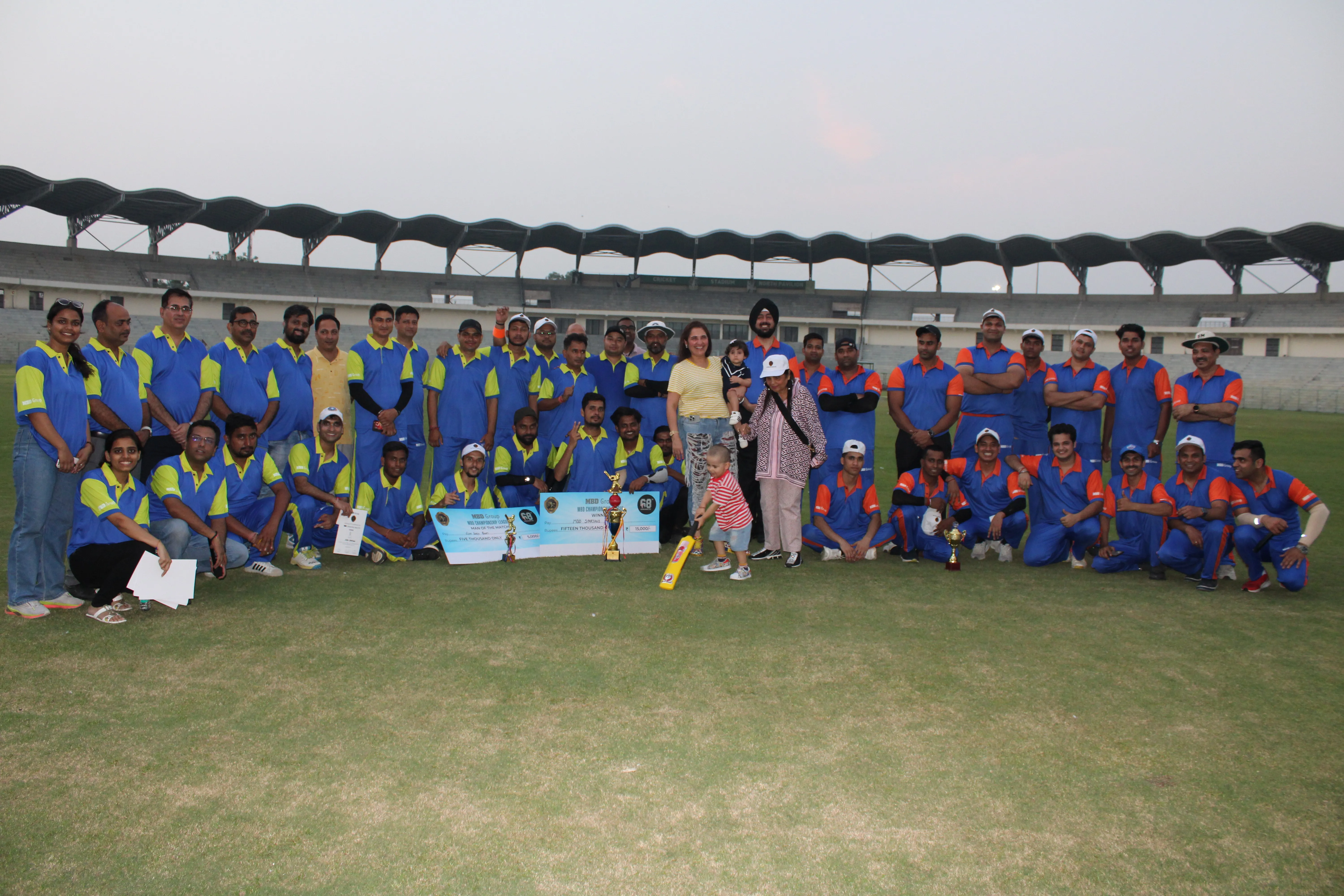 Celebrations with Winning team of MBD Group Championship League