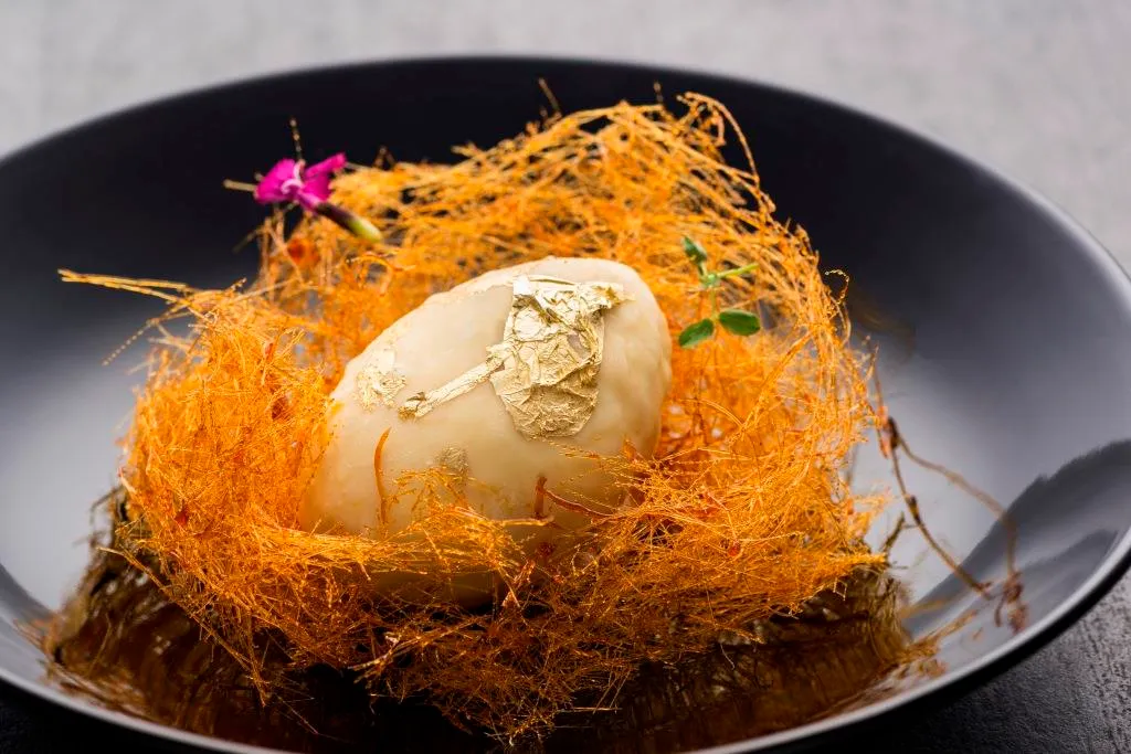 Food- Avartana by ITC Hotels Fennel Pannacotta Angel hair caramel