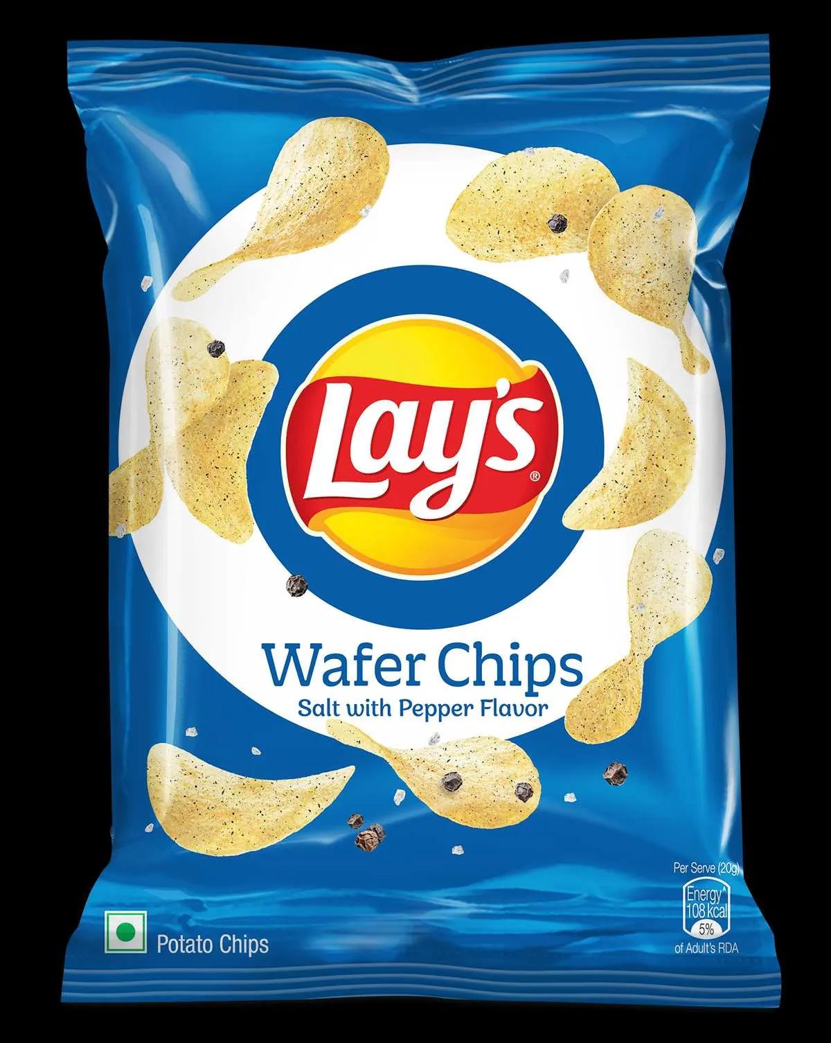 Wafer Chips Salt with Pepper Rs 10 more than 20g or 20g 140X200mm AI PMO New Launch Without Price Unit 3D FOP
