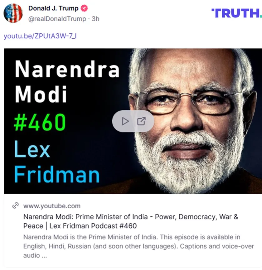 modi truth Trump X 