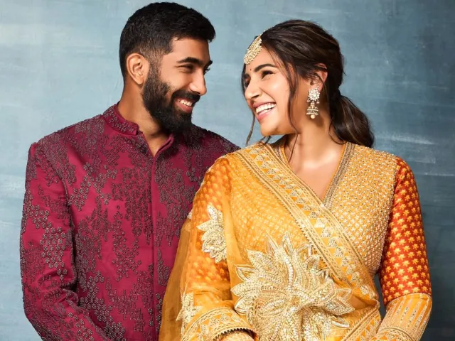 Jasprit Bumrah and Sanjana Ganeshan