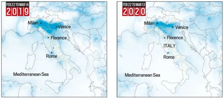 Coronavirus lockdown: These pictures show how air pollution has dropped in China, Italy