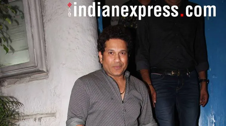 Sachin Tendulkar for his 45th birthday party in Mumbai. (Photo by Varinder Chawla)