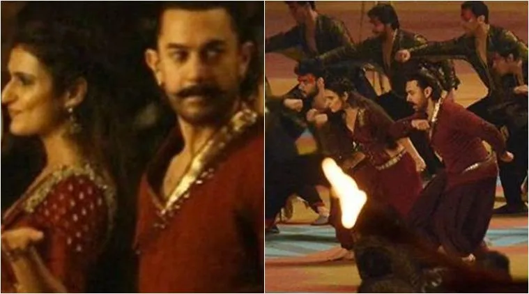 Aamir Khan and Fatima Sana Shaikh on the sets of the period drama Thugs of Hindostan.