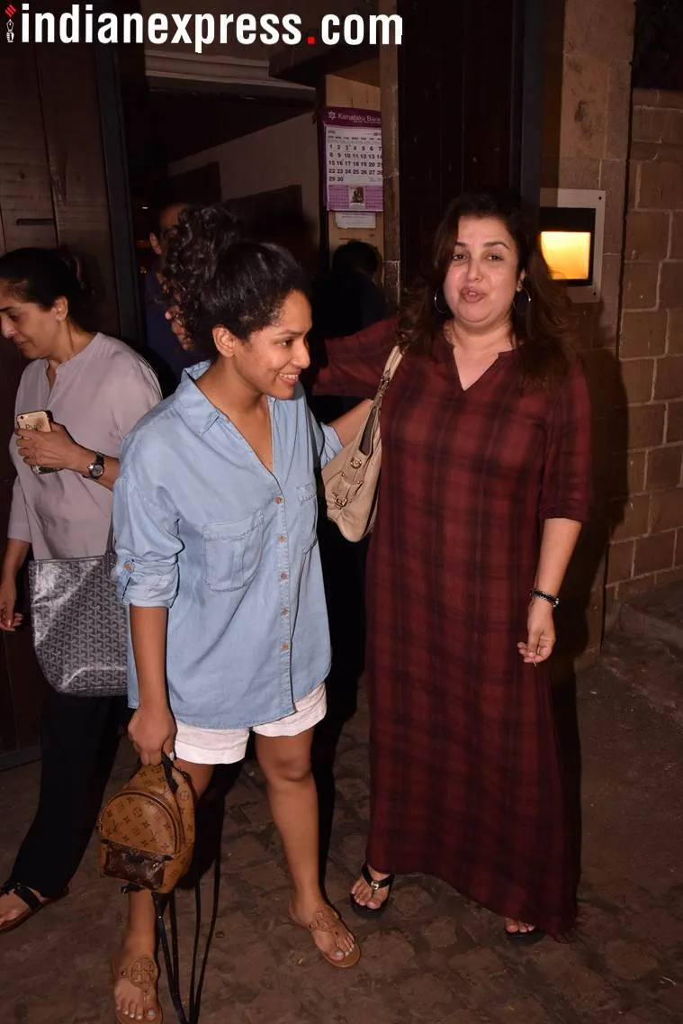Fashion Designer and Sonam Kapoor’s close friend Masaba Gupta walked out of Kapoor’s residence with Farah Khan.