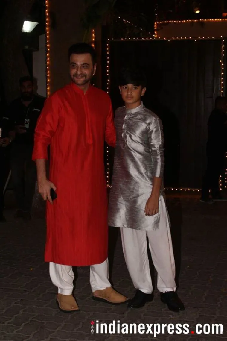Sanjay Kapoor was seen with son Jahaan Kapoor at Sonam Kapoor’s pre-wedding celebration.