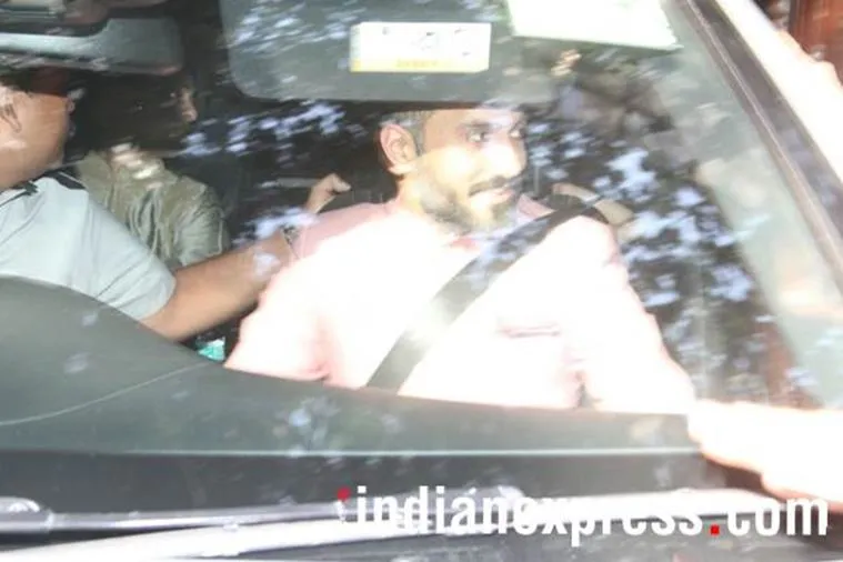 Groom-to-be Anand Ahuja arrives for pre-wedding celebration.