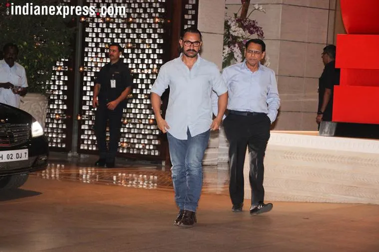 Aamir Khan also came to wish Mukesh Ambani’s daughter Isha Ambani on her engagement.