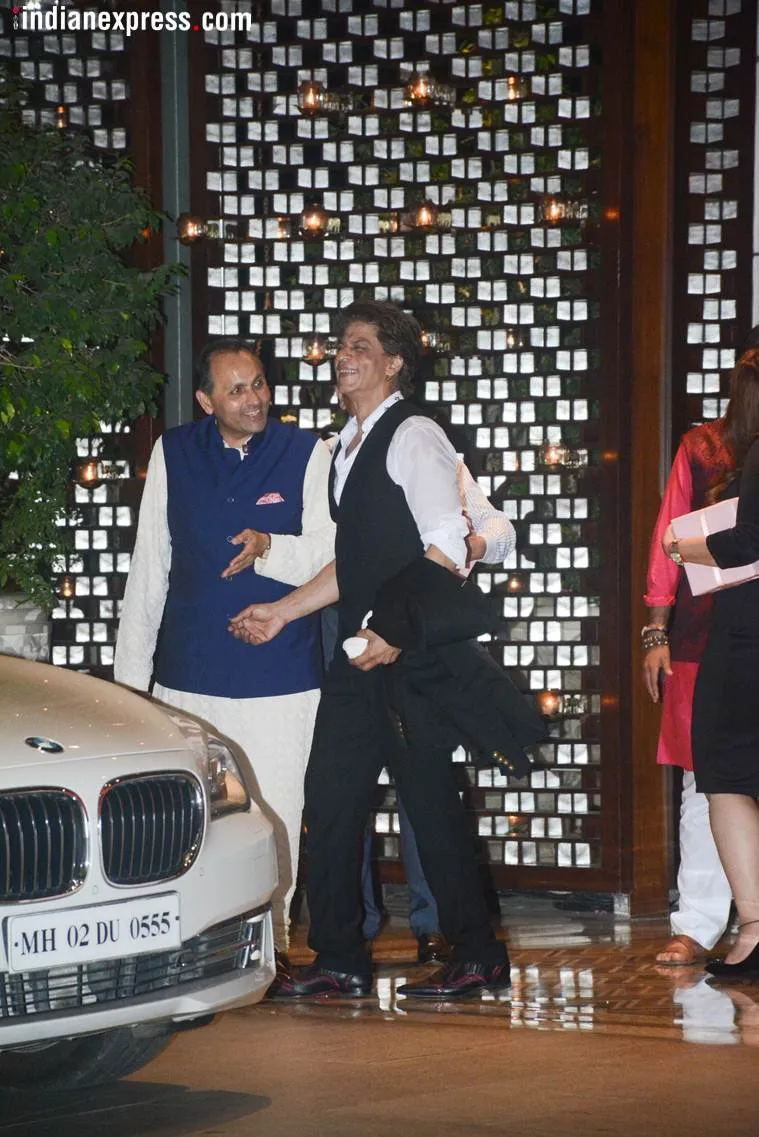 Shah Rukh Khan was clicked leaving Isha Ambani’s engagement venue.