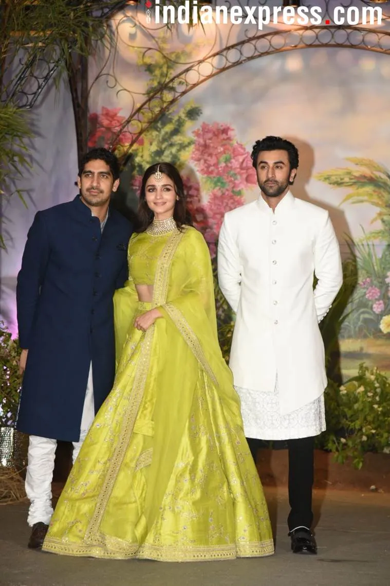sonam kapoor reception, ranbir kapoor, alia bhat