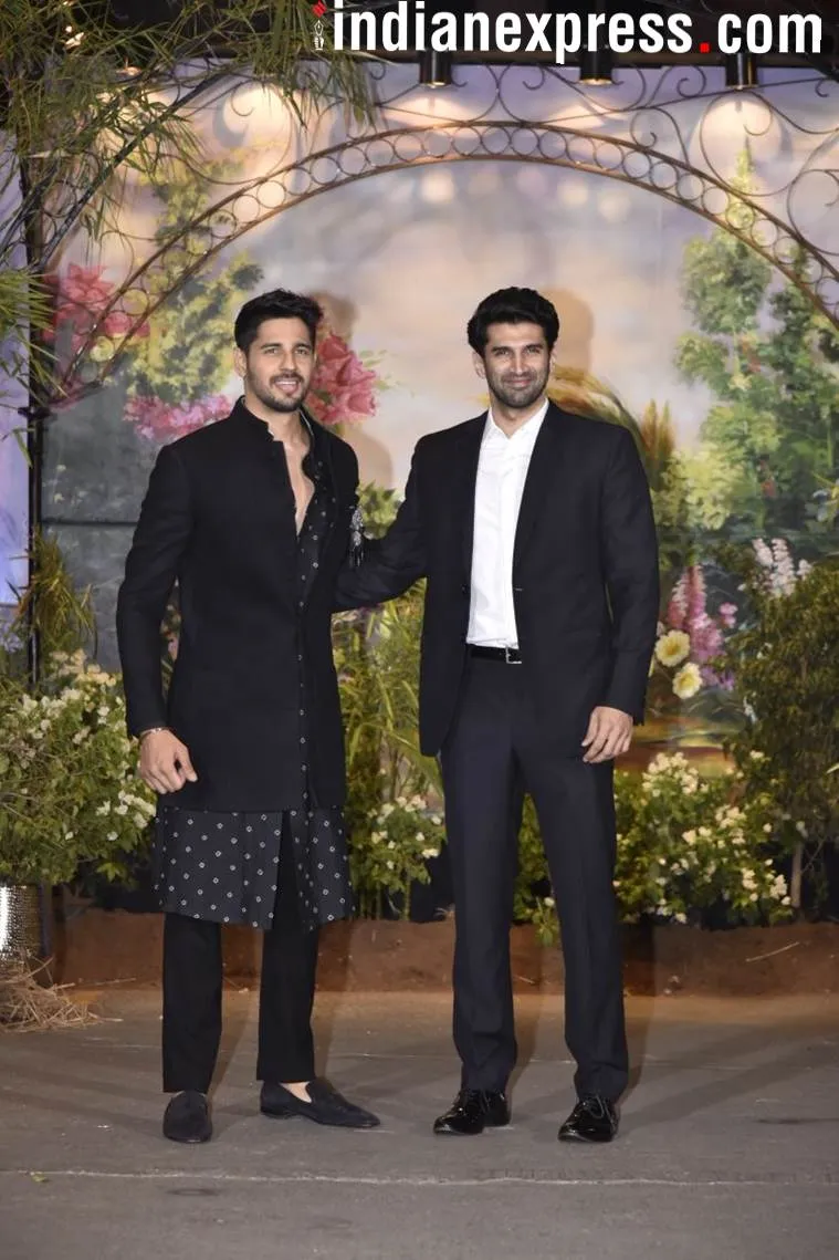 sonam kapoor reception, sidharth malhotra, aditya roy kapoor