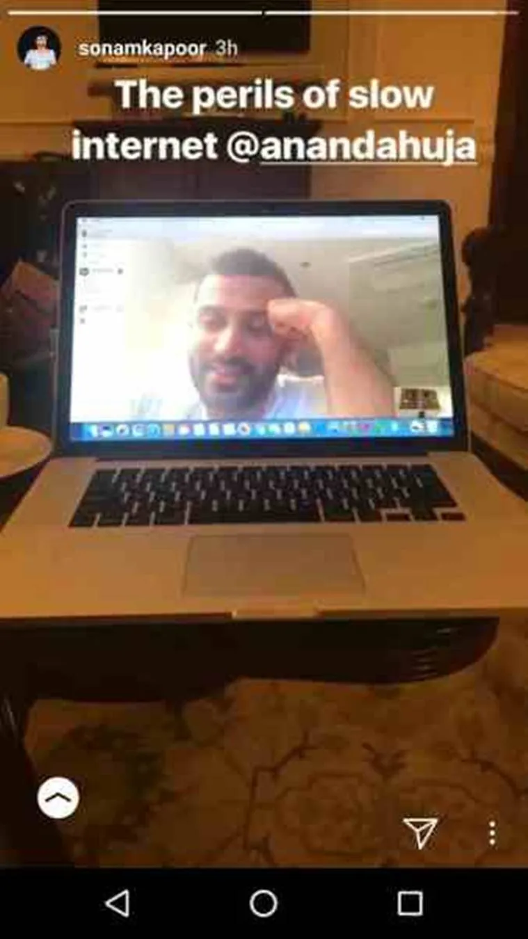 A photo of Anand clicked by Sonam while video chatting with him.