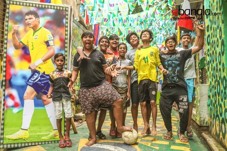 Football fan fakir chakrabarty lane Express photo Shashi GhoshFakir chakrabarty lane-6-002