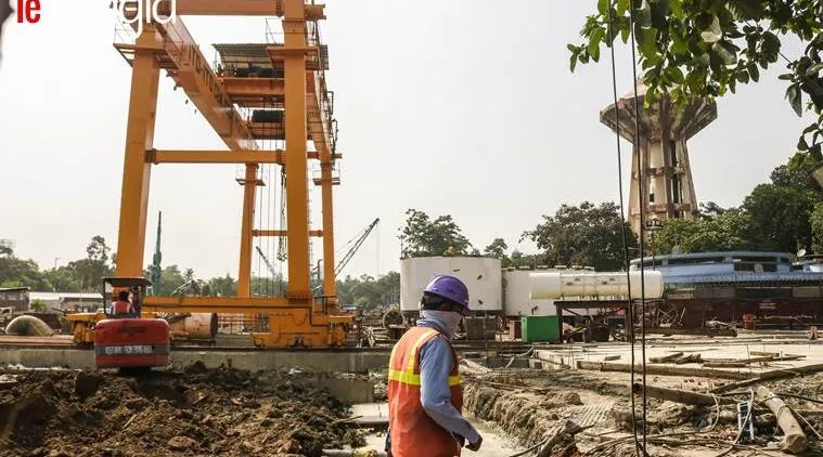 Kolkata East west Metro work in progress Express photo Shashi Ghosh