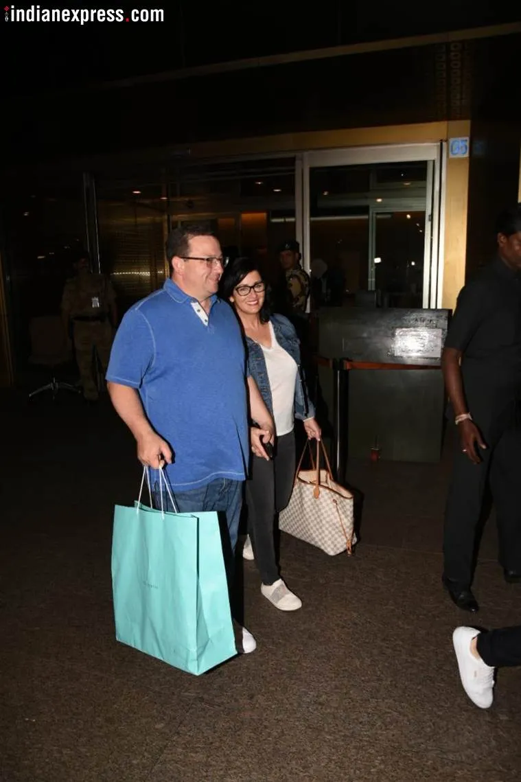 Nick Jonas’ parents clicked at Mumbai airport on Thursdsay. (Photo: Varinder Chawla)