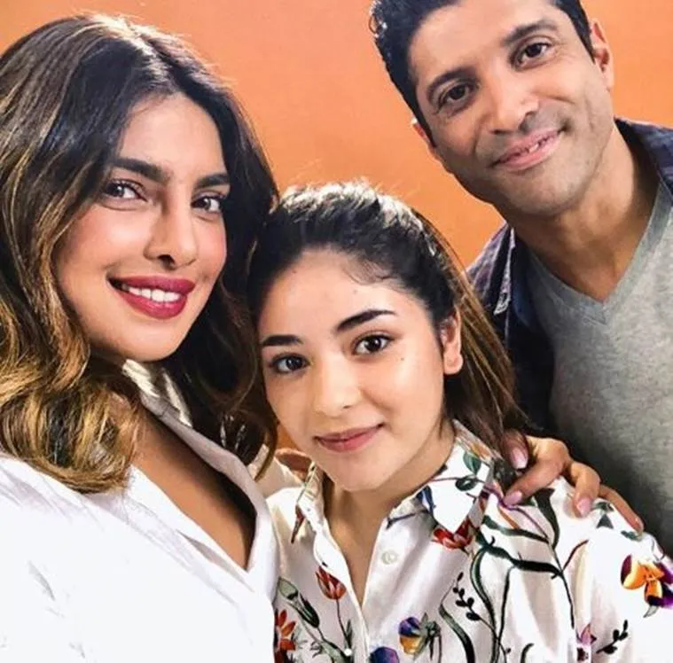 Priyanka Chopra with her The Sky Is Pink co-stars.