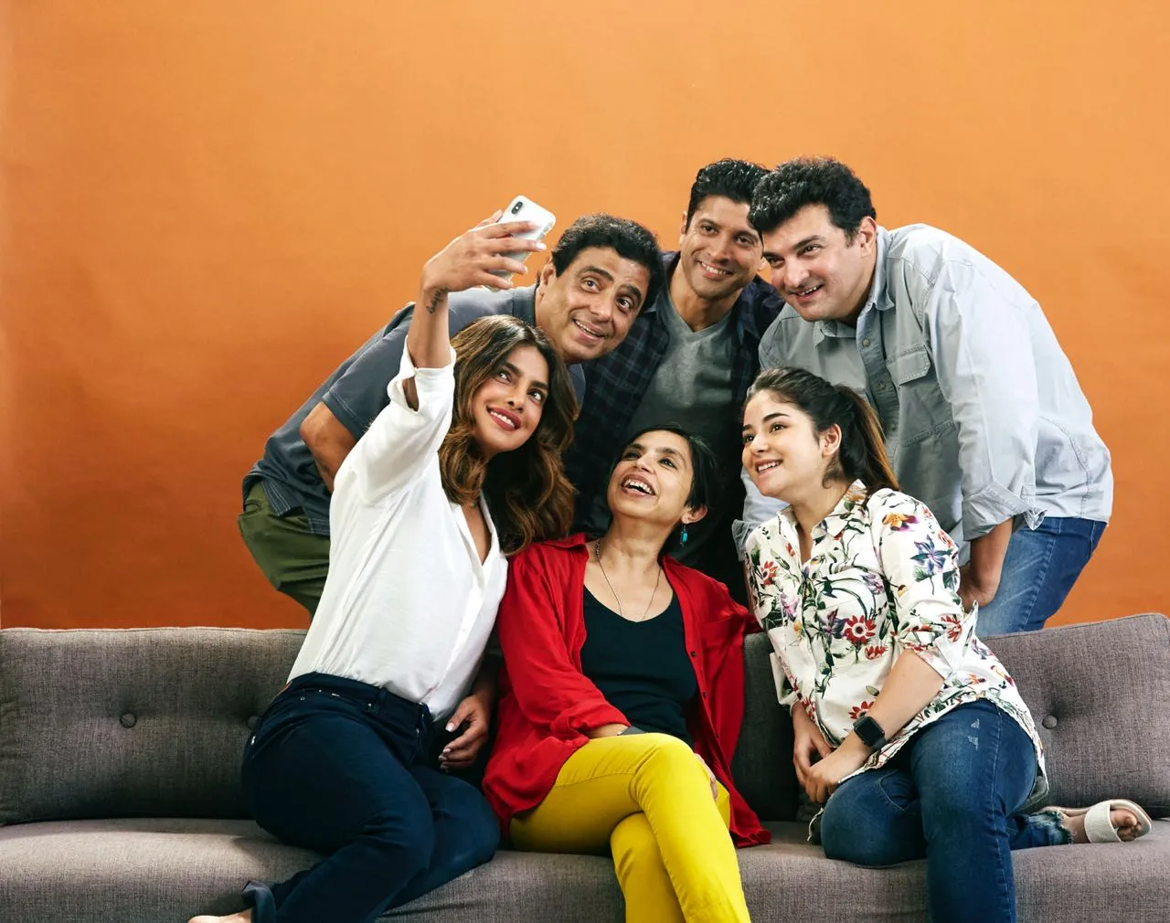 Priyanka Chopra took a selfie with her The Sky Is Pink team.