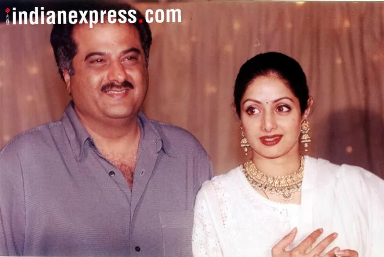 Film director Boney Kapoor with his wife Sridevi. Express archive photo