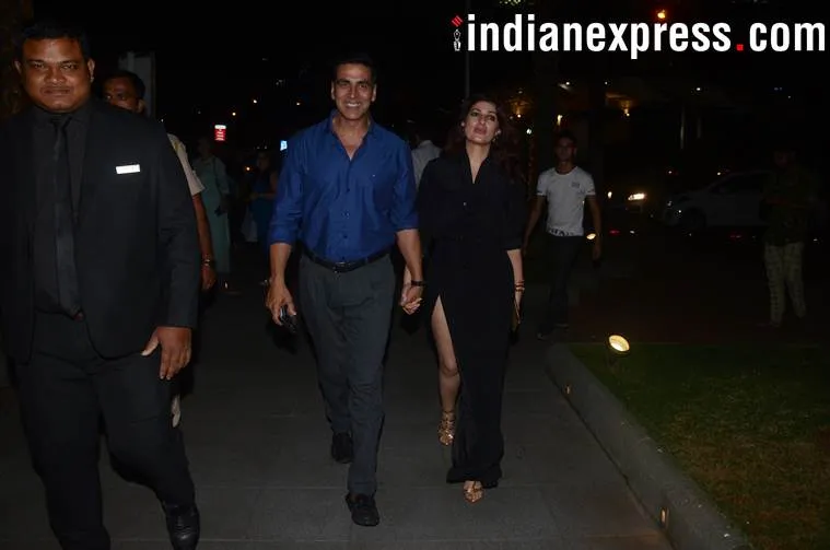 Akshay Kumar and Twinkle Khanna were spotted heading to the actor’s birthday celebration get together. (Photo credit: Varinder Chawla)