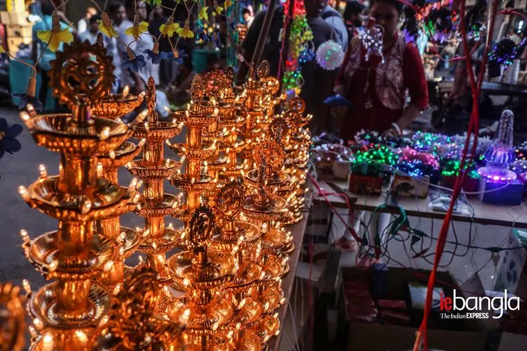 lights of diwali at chadni market Express Photo Shashi Ghosh