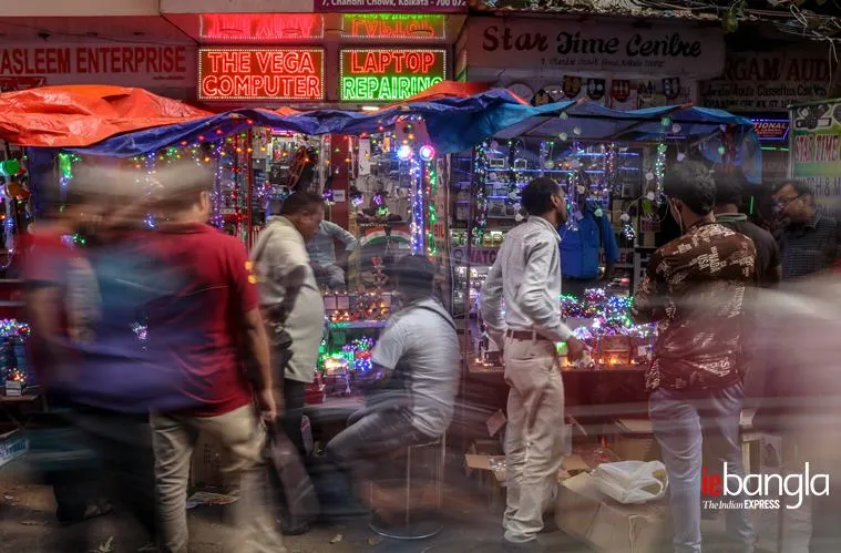lights of diwali at chadni market Express Photo Shashi Ghosh