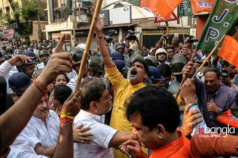 BJP protest michil Express Photo Shashi Ghosh