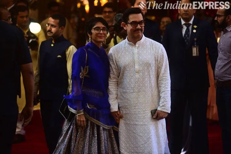 Aamir Khan arrives at Antilia with wife Kiran Rao. (Photo: Varinder Chawla)