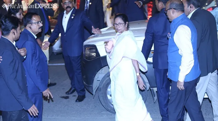 West Bengal Chief Minister Mamata Banerjee arrives for Isha Ambani and Anand Piramal’s wedding. (Photo by APH Images)