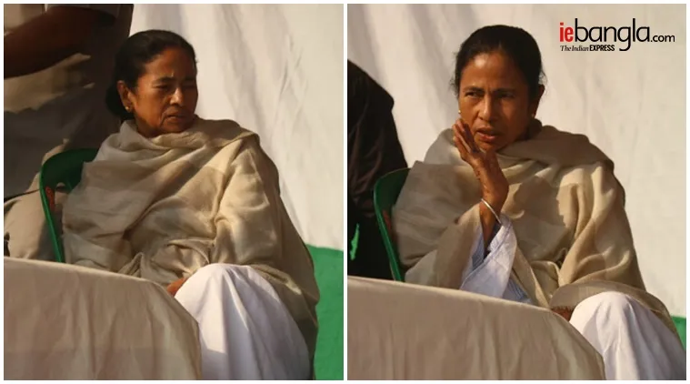 mamata dharna, ধর্নায় মমতা
