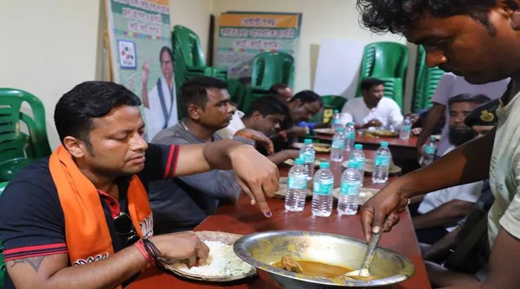 BJP Candidate Anupam Hazra at TMC Party Office