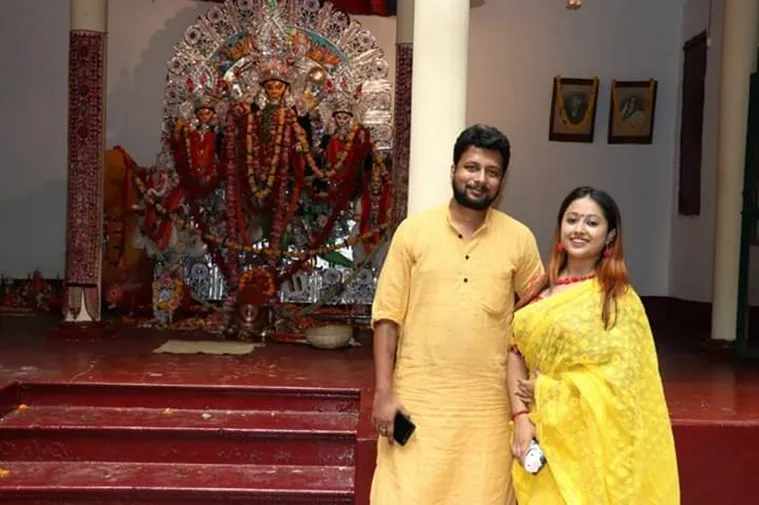 Debjoy Mallick at Mallickbari Durga Puja