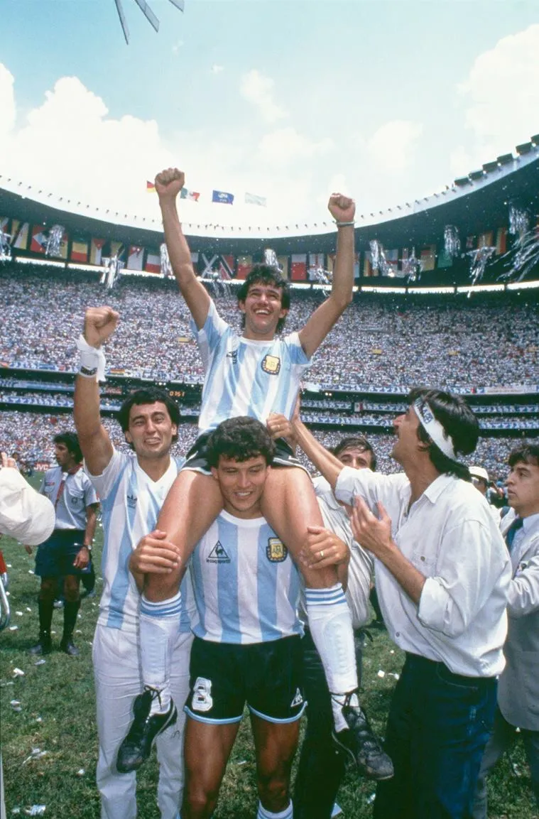 Jorge Burruchaga after world cup win