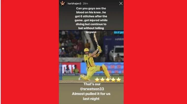 Harbhajan Singh reveals how Shane Watson batted through bloodied leg in IPL 2019 final