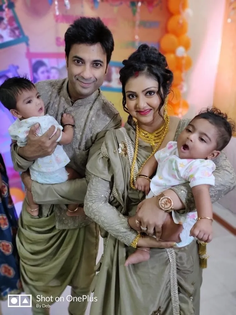 Samrat and Moyna Mukherjee with Sagar and Samudra