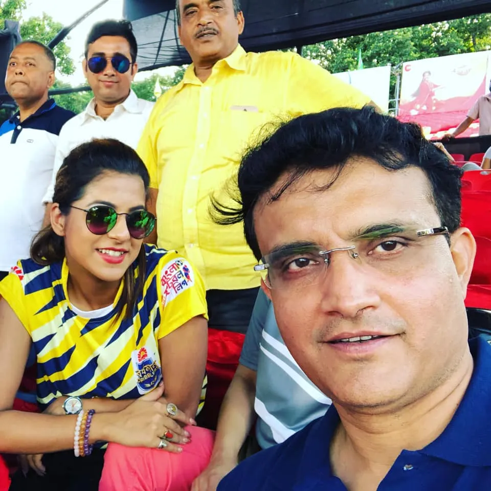 Alivia Sarkar with Sourav Ganguly in ZBFL