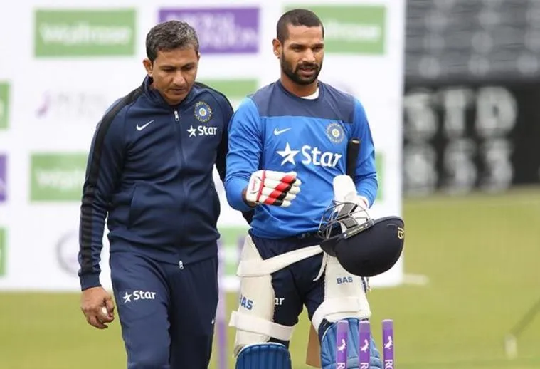 sanjay bangar with shikhar dhawan